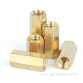 Brass long coupling round hexagon nuts